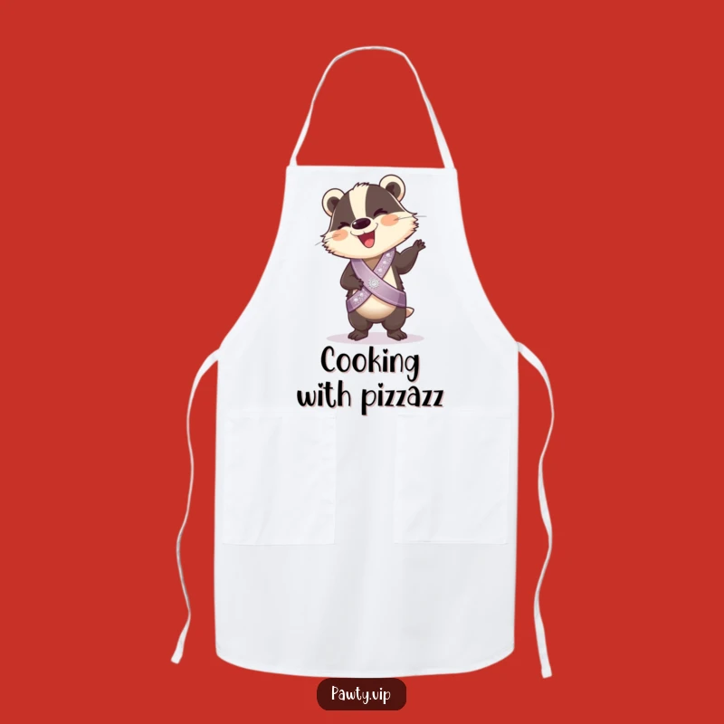 Funny Badger Apron: Giggling Dancer with Sash, Kitchen Fun and Hilarious Funny Gift