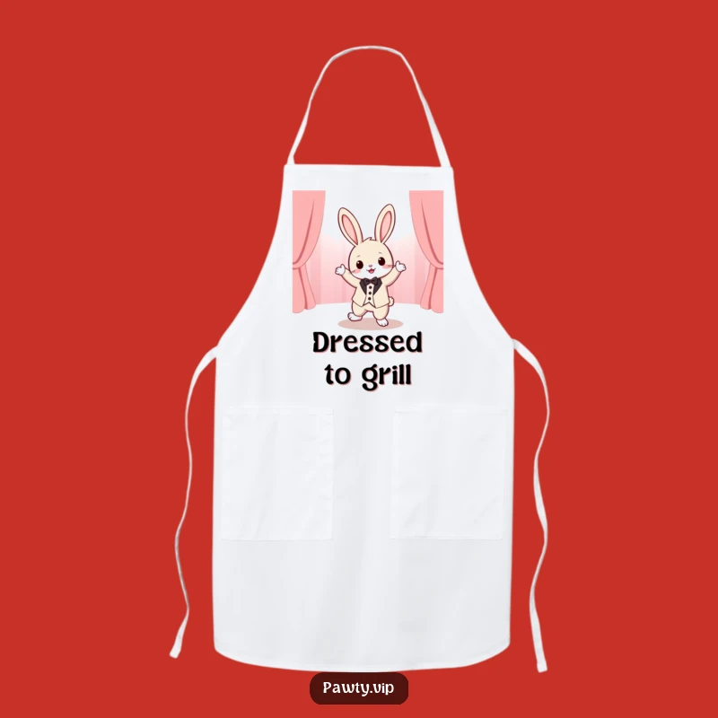 Funny Tuxedo Rabbit Dancing Apron: Cook Up Some Laughs in the Kitchen with Cute Style