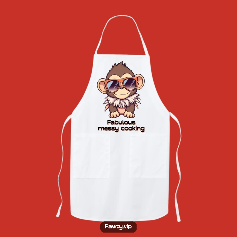 Funny Monkey Sunglasses Boa Apron – Chef's Fun & Fabulous Kitchenwear Gift