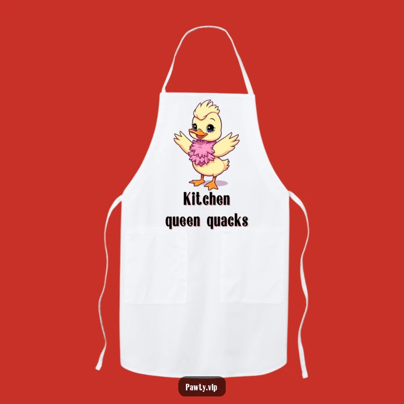 Funny Duck Diva Apron, Feather Boa Kitchen Glam, Fashionista Chef Gift, Hilarious