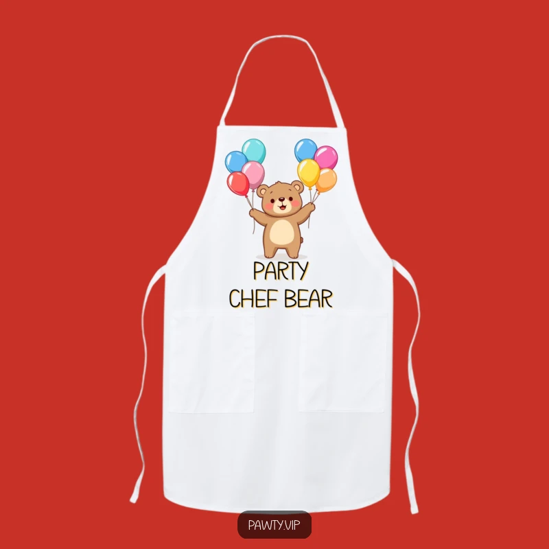Funny Juggling Bear Balloons Apron: Cook with Cheerful Flair