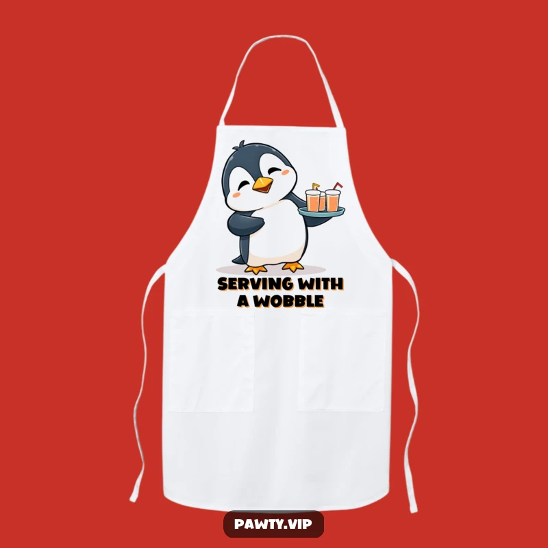 Funny Penguin Apron: Flustered Drinks Penguin Cooking Apron, Perfect Chef Gift