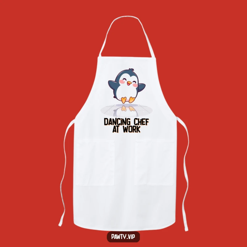 Funny Penguin Dance Floor Apron: Hilarious Kitchen Wear for the Groovy Chef