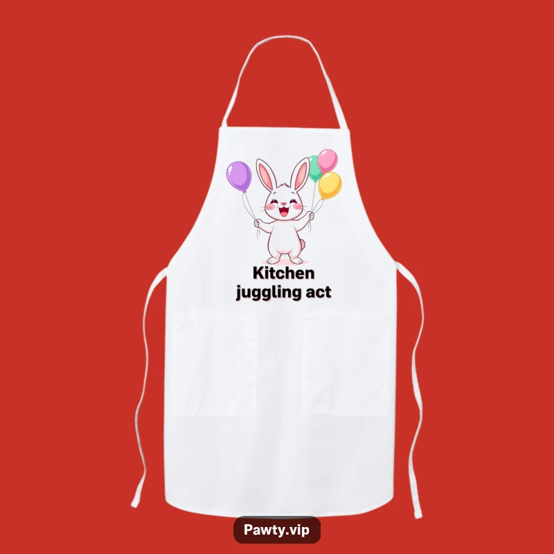 Funny Kawaii Rabbit Juggling Apron: Party Chef Gift