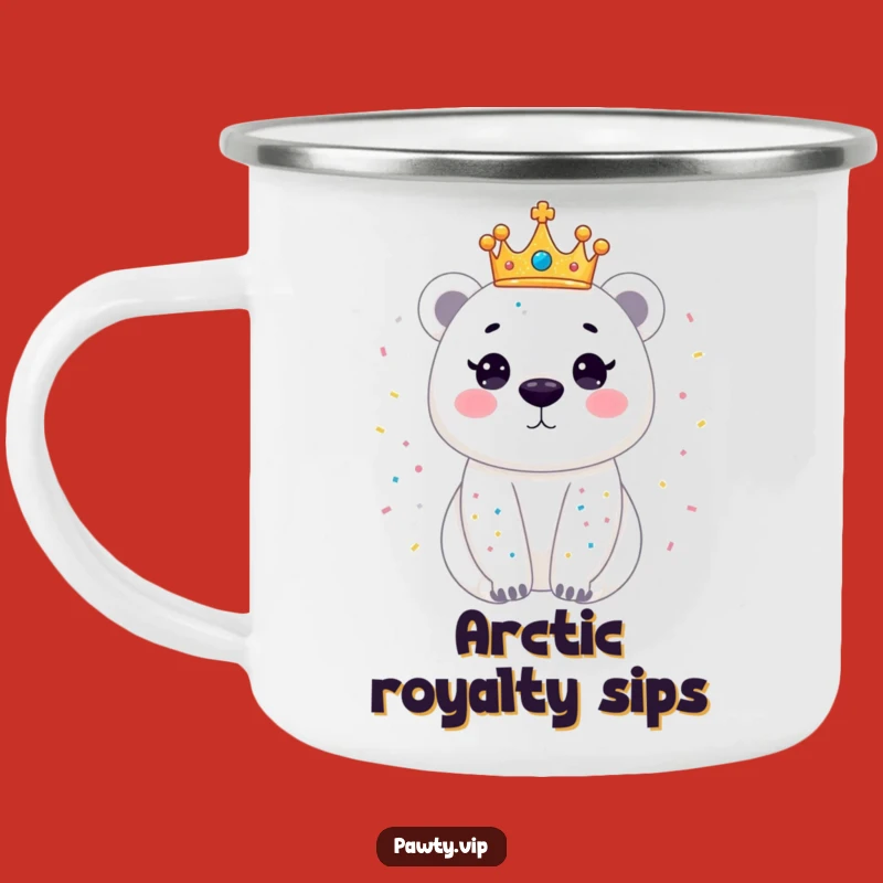 Funny Polar Bear Camping Mug: Dazzling Crown Bear Mug, Perfect Outdoor Celebration Gift