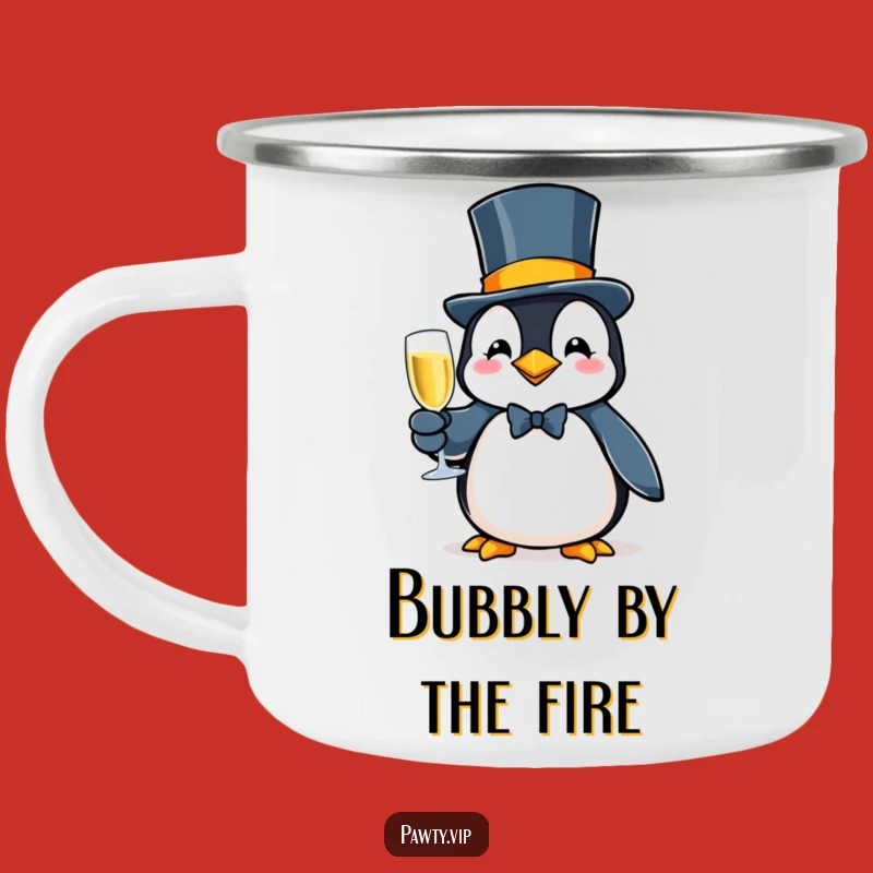 Funny Penguin Gala Camping Mug: Adventure & Sophistication Gift