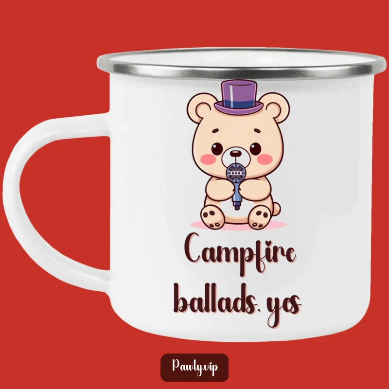 Durable Funny Kawaii Bear Microphone Camping Mug: Outdoor Performer Gift
