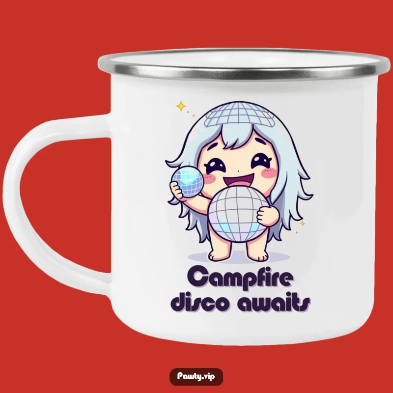 Funny Disco Ball Character Camping Mug: Durable, Portable, Glittering Ball, Outdoor Gift