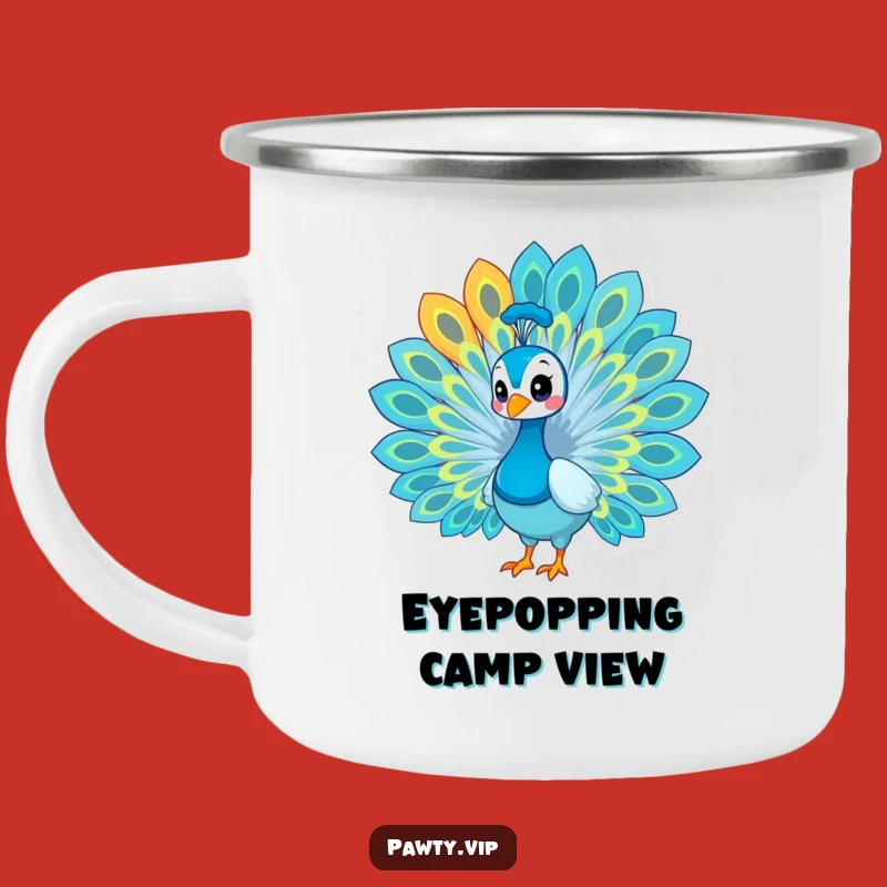 Funny Peacock Pride Camping Mug – Durable & Vibrant Outdoor Drinkware