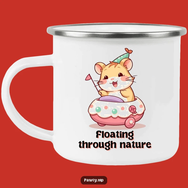 Funny Hamster Party Camping Mug: Adventure & Celebration Gift