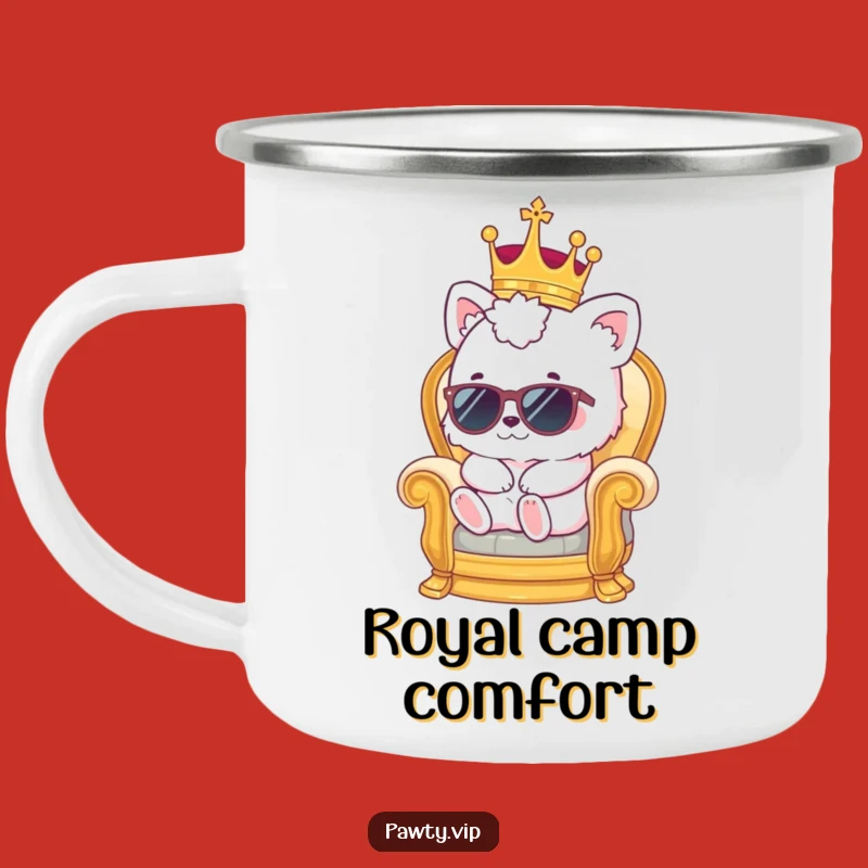 Funny Kawaii Throne Camping Mug - Hilarious Regal Drinkware for Royal Adventures