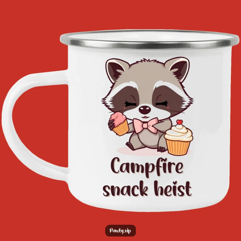 Funny Raccoon Camping Mug: Mischievous Bow Tie Raccoon Mug, Perfect Outdoor Treat Gift
