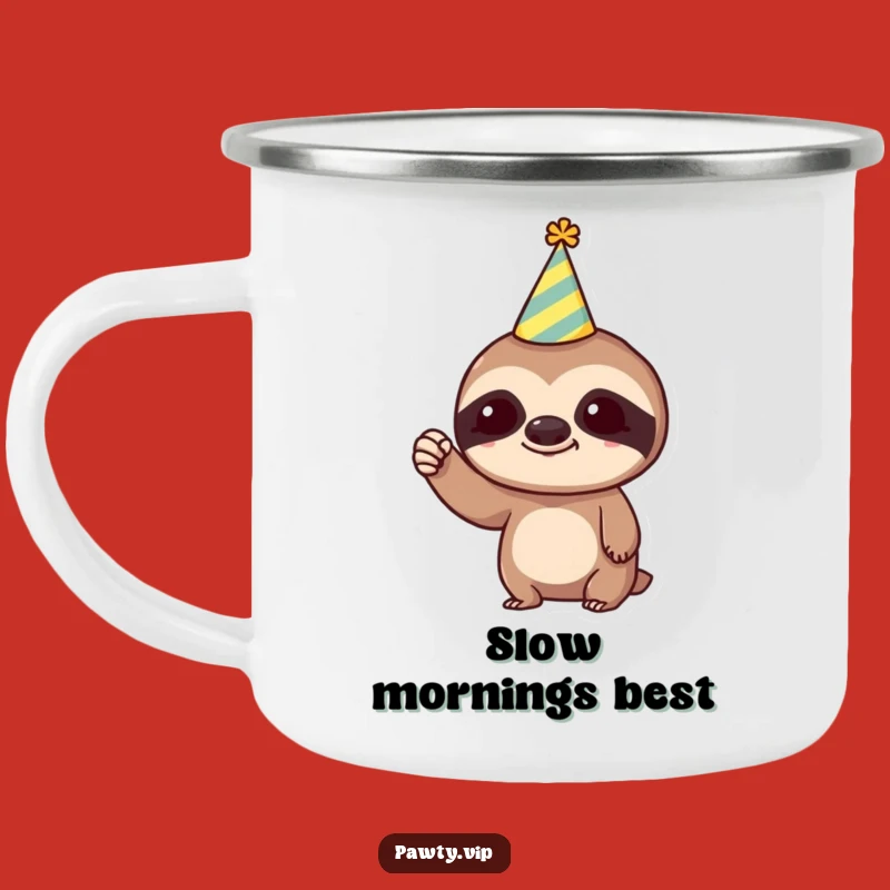 Funny Sloth Camping Mug: Trendy Party Sloth Fist, Outdoor Adventure Funny Gift
