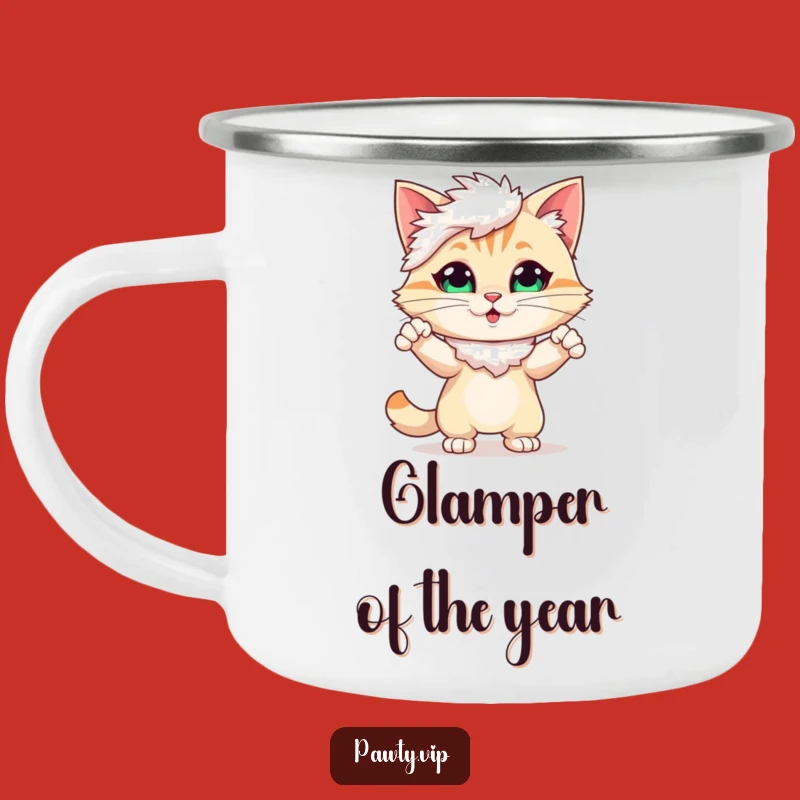 Funny Campfire Cat Mug: Adventure with Feline Drama