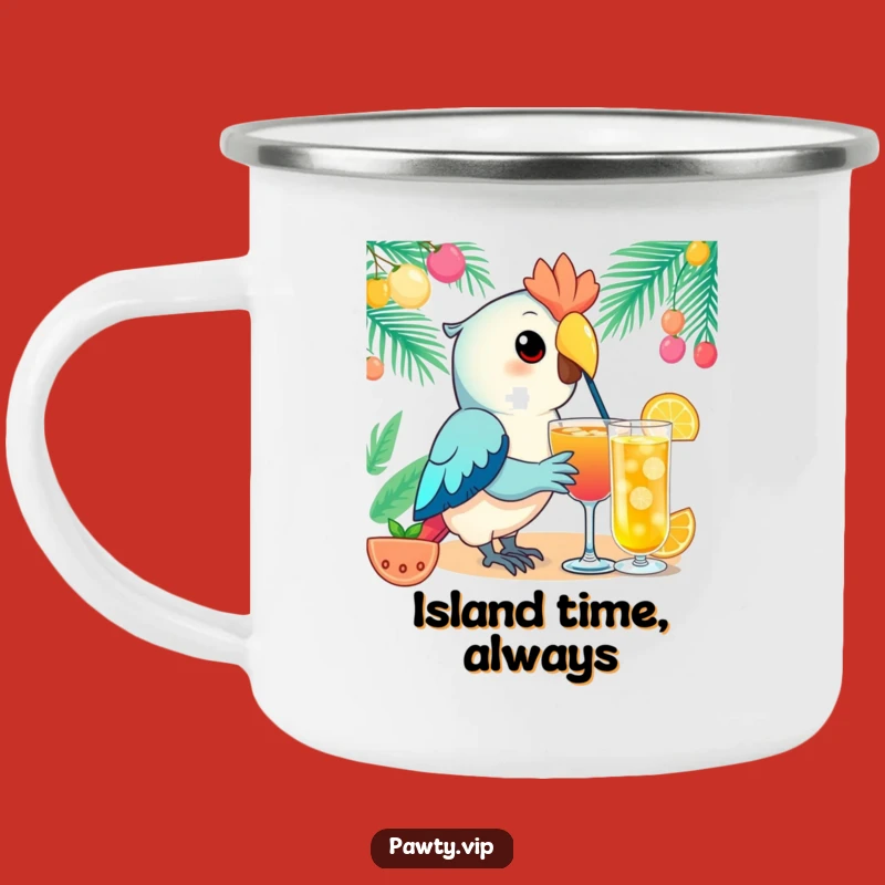 Funny Kawaii Parrot Camping Mug: Festive Sips On Your Adventures