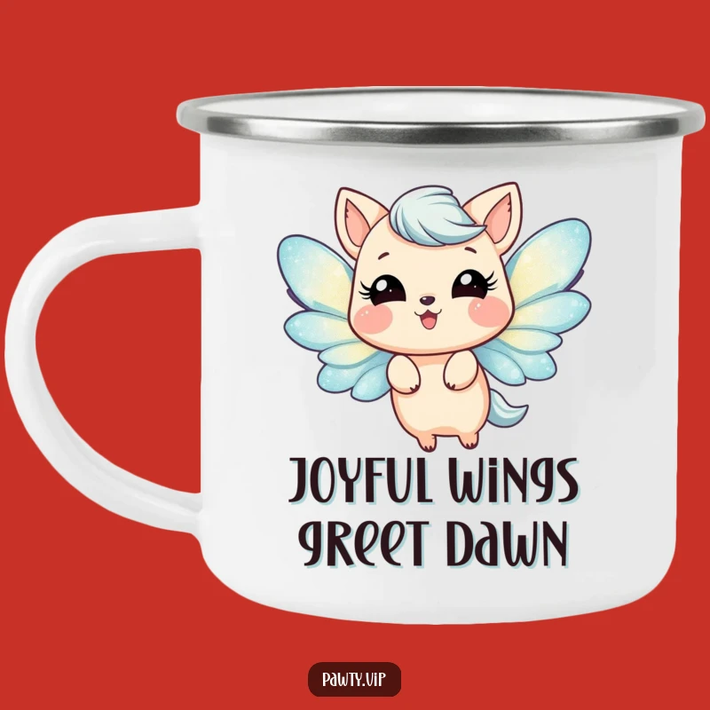 Funny Joyful Animal Camping Mug - Glittery Wings Adventure - Happy Funny Gift!
