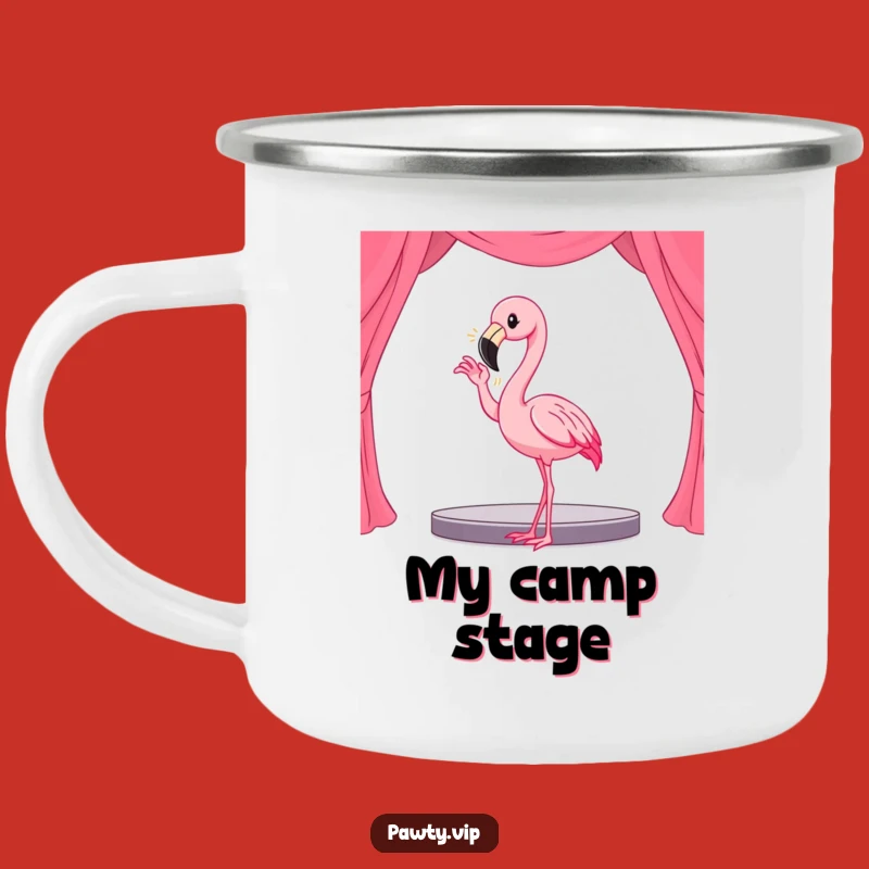 Adventure-Ready Funny Kawaii Flamingo Diva Camping Mug: Your Glamorous Trail Companion