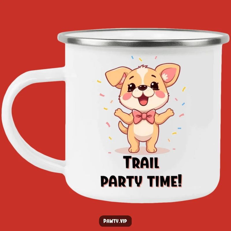 Funny Dog Camping Mug: Party Adventures with Festive Vibes