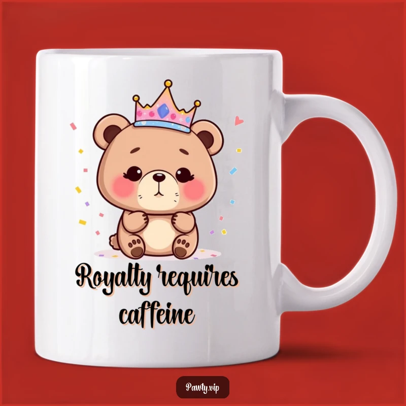 Funny Bear Queen Mug, Sparkly Crown Confetti Blast, Hilarious Birthday Gift Idea