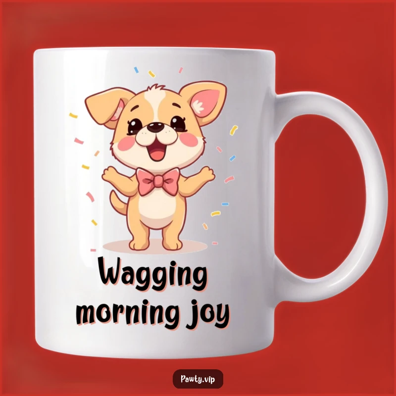 Funny Dog Dance Mug: Bowtie & Confetti Celebration Gift