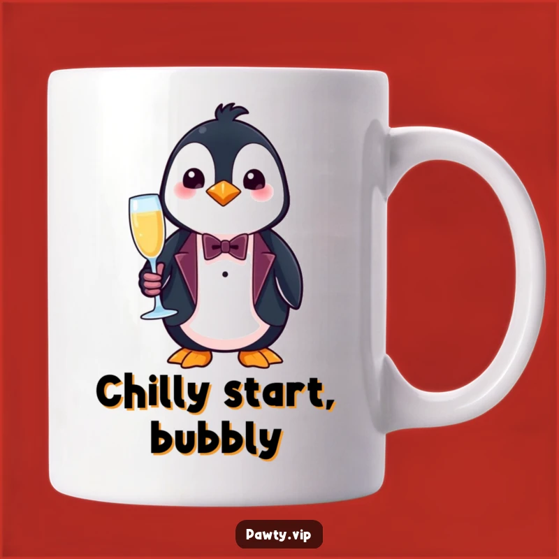 Funny Penguin Tuxedo Mug – Classy Celebration Drinkware Gift for Party Goers