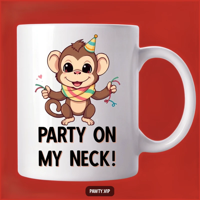 Funny Monkey Party Scarf Mug: Hilarious Gift for Pranksters and Fun Lovers