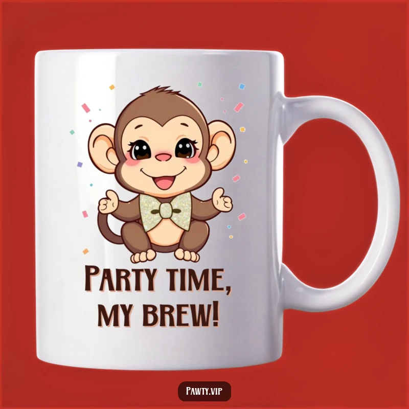 Funny Monkey Confetti Bow Tie Mug: The Perfect Hilarious Gift for Party Animals