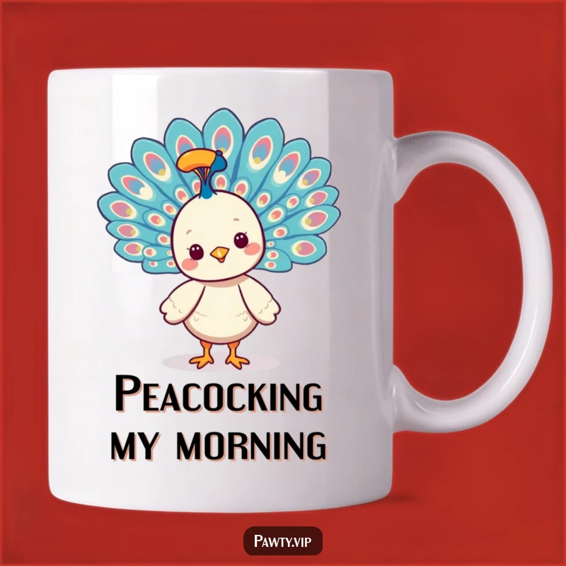 Funny Kawaii Peacock Pride Mug: Show Off Your Style with this Fabulous Bird Gift