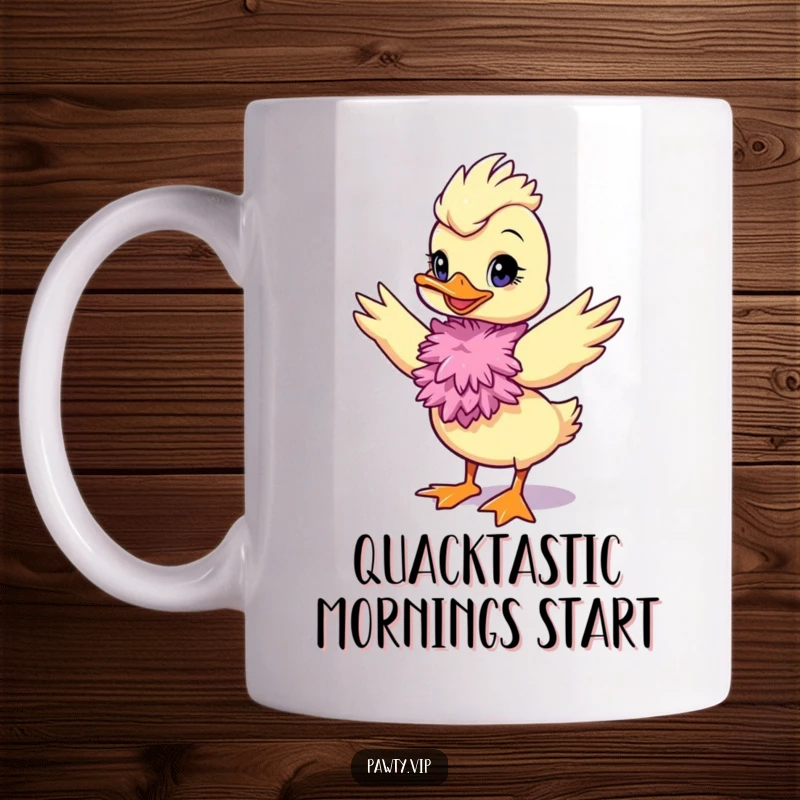 Funny duck diva with a feather boa striking a glamorous pose, exuding confidence and humorous flair.