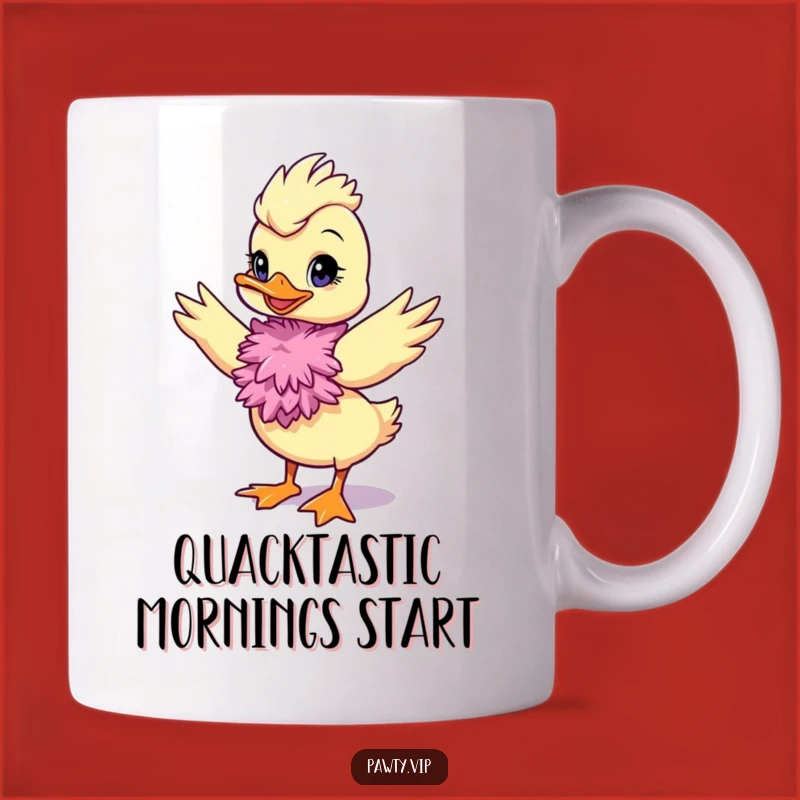 Funny Duck Diva Mug, Feather Boa Glamour, Hilarious Gift for Fashionistas