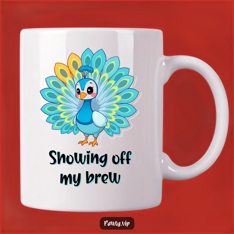 Funny Peacock Pride Mug – Vibrant Bird Gift for Confident Souls