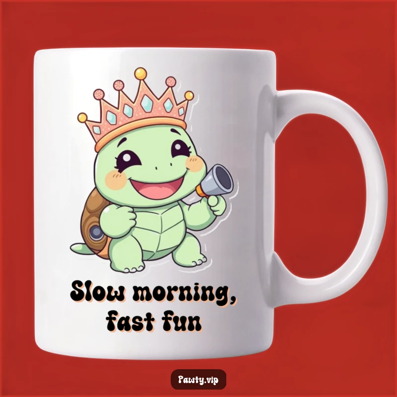 Funny Giggling Turtle Crown Mug: Hilarious Birthday Gift for Party Animals