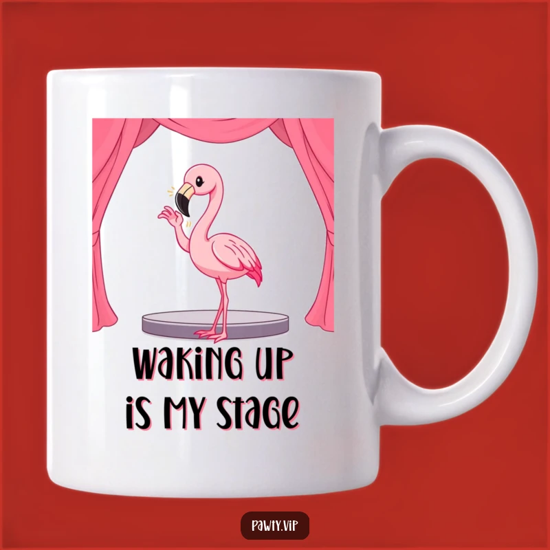 Funny Kawaii Flamingo Diva Mug: Strike a Pose with this Hilarious Stage Star Gift