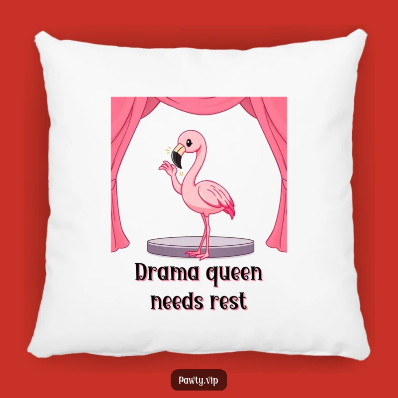Comforting Funny Kawaii Flamingo Diva Pillow: Cuddle Up with Stage Presence and Humor