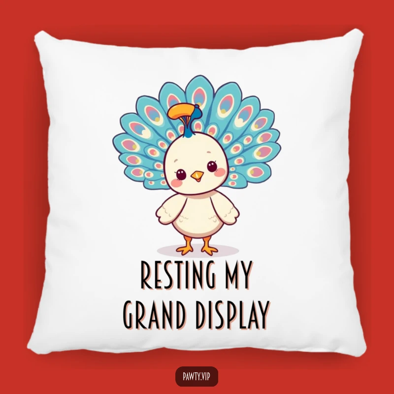 Add a touch of regal comfort to your space with this kawaii peacock pillow. Perfect for lounging in style.