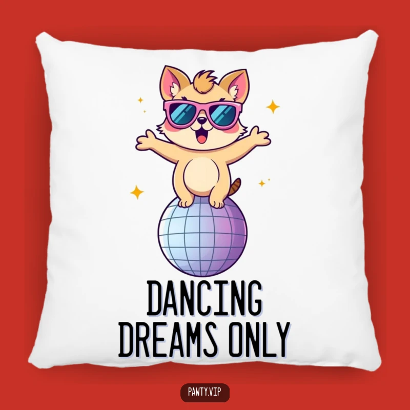 Funny Disco Ball Pillow: Animal Sunglasses Dancer's Cozy Comfort Gift
