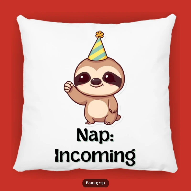 Funny Sloth Pillow: Cozy Party Sloth Raising Fist, Adorable and Funny Gift for Comfort