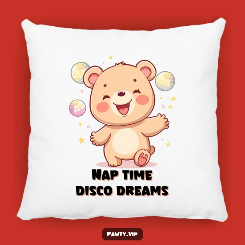 Funny Disco Bear Juggling Pillow: Snuggle Up with This Hilarious and Groovy Decor