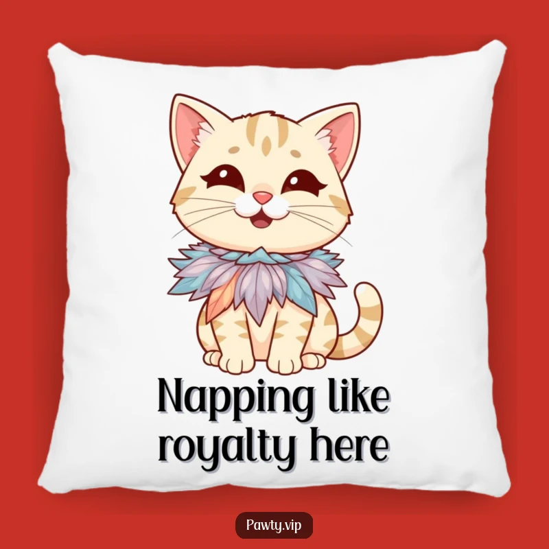 Funny Giggling Cat Pillow: Couch Comfort with Feather Boa Flair!