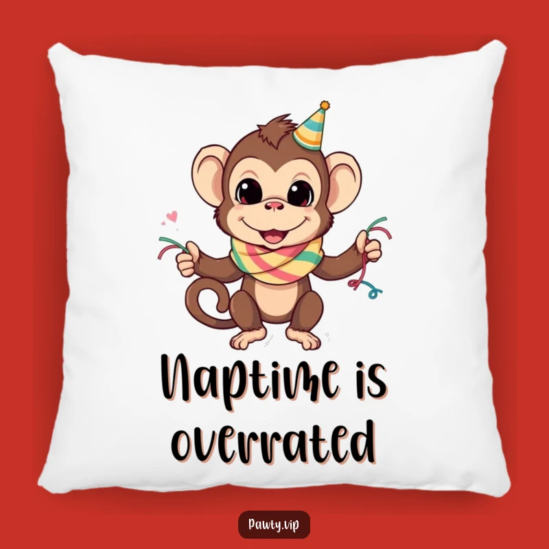 Funny Monkey Party Scarf Pillow: Cozy and Hilarious Accent for Your Sofa