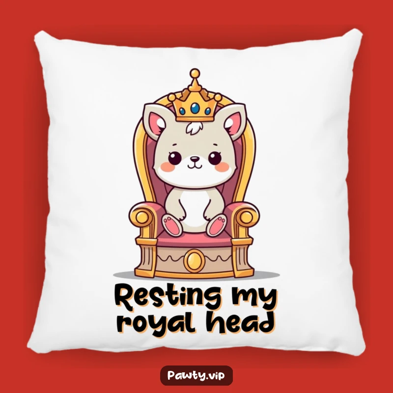 Funny Crowned Animal Throne Pillow: Cozy Regal Comfort & Majestic Humor Gift