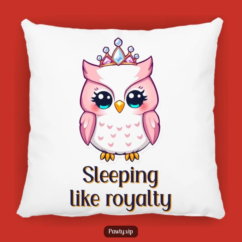 Funny Owl Tiara Pillow: Cozy & Hilarious Accent for Regal Comfort