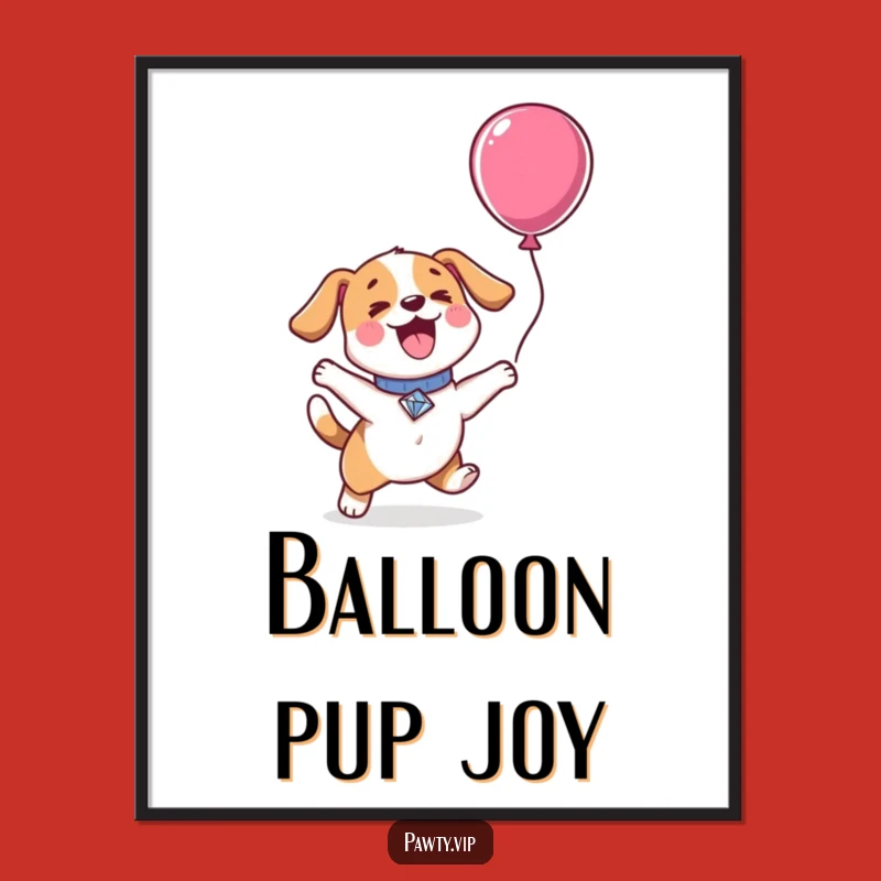 Funny Kawaii Dog Digital Art Print: Instant Download Party Decor, Hilarious Gift