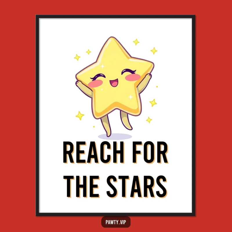 Funny Sparkly Star Digital Art: Winking Jigging Celestial Download, Fun Gift