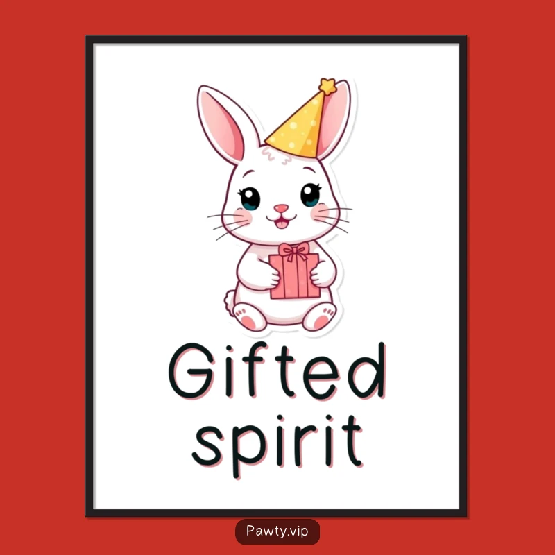 Funny Rabbit Party Digital Art, Gift Box Printable, Festive Decor, Hilarious Gift