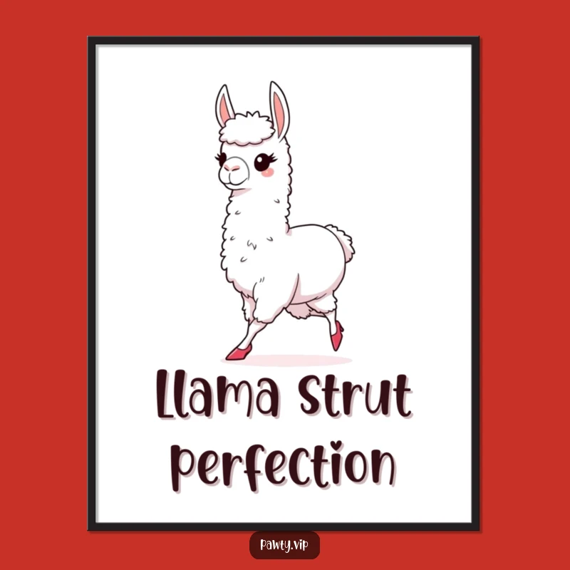 Funny Llama Digital Print: Chic High Heels Llama Art, Instant Fashion Decor Gift