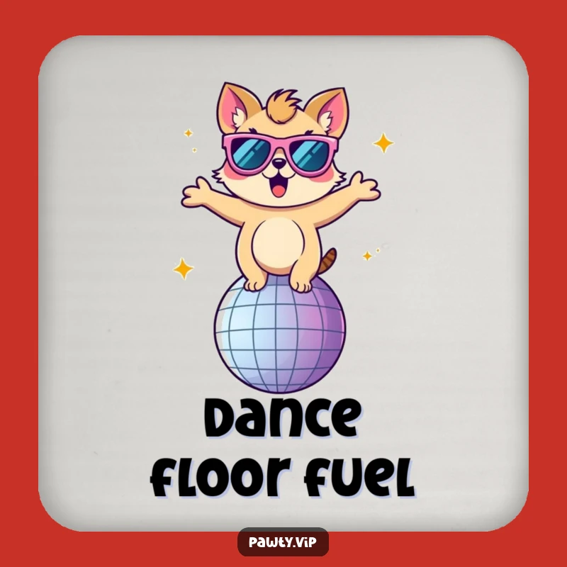 Funny Disco Ball Coaster: Animal Sunglasses Dancer's Table Protection Gift