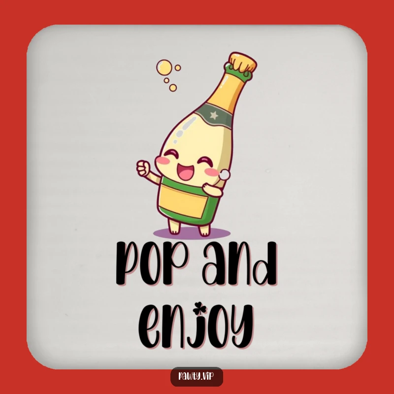 Funny Champagne Bottle Coaster: Popping Cork Joy for Festive Drinks