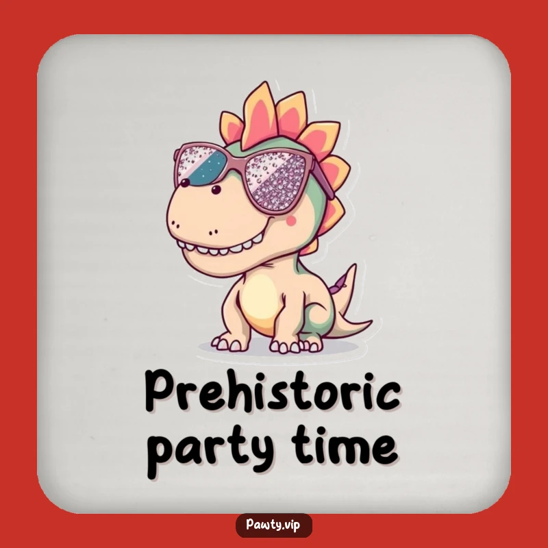 Funny Dinosaur Sunglasses Drink Coasters: Protect surfaces with cool dinos, a retro and fun funny gift set.