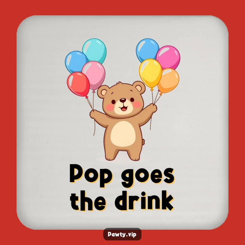 Funny Juggling Bear Balloons Coasters: Protect Surfaces with Fun